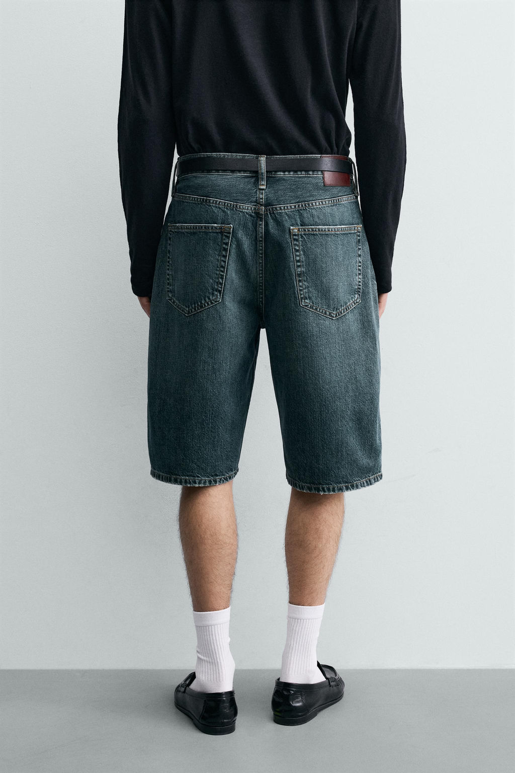 BERMUDA DENIM LOOSE FIT / Azul / Verde - Zara фото 3