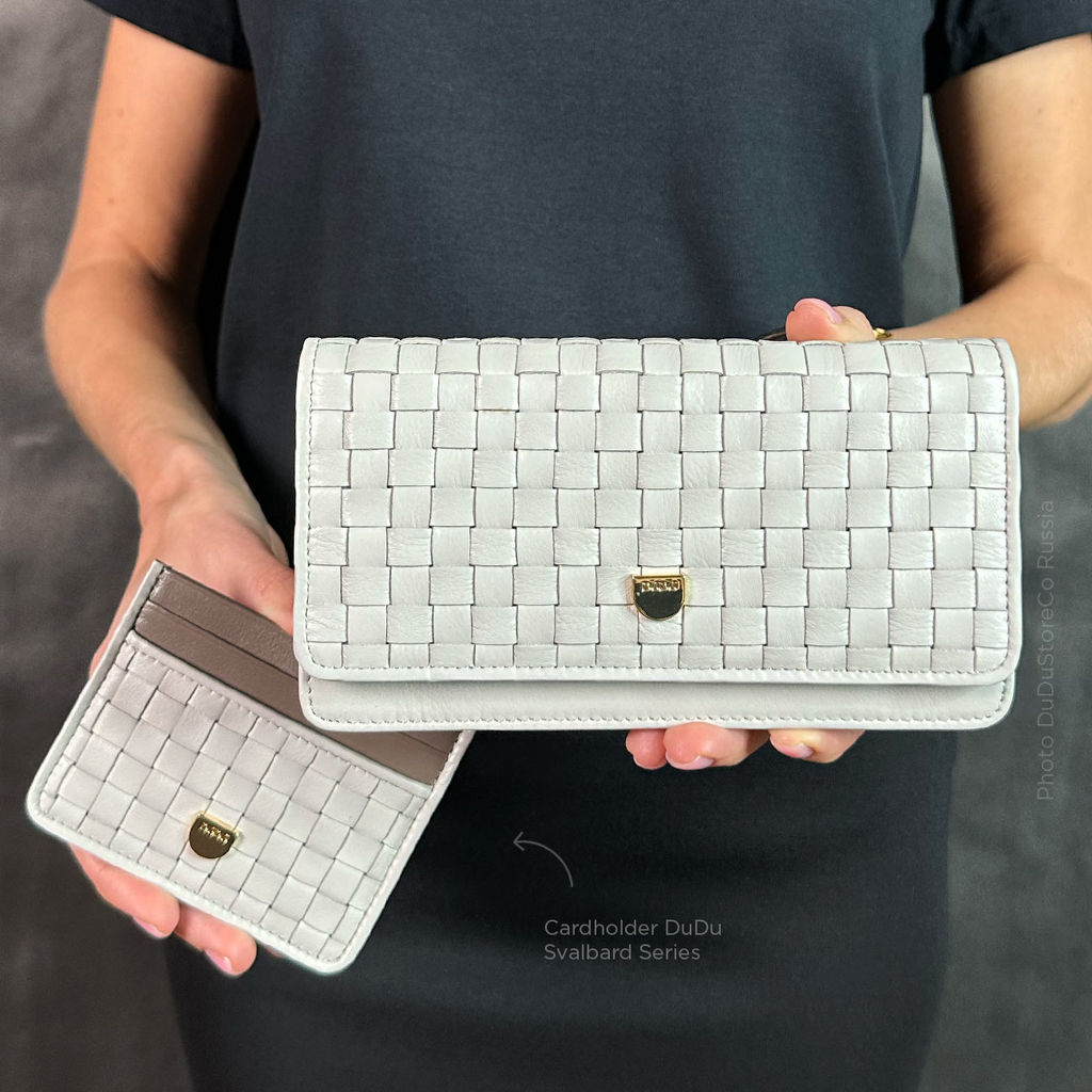 Итальянский женский кожаный кошелек DuDu серии Canarie | жемчужный серый - Dudubags фото 7