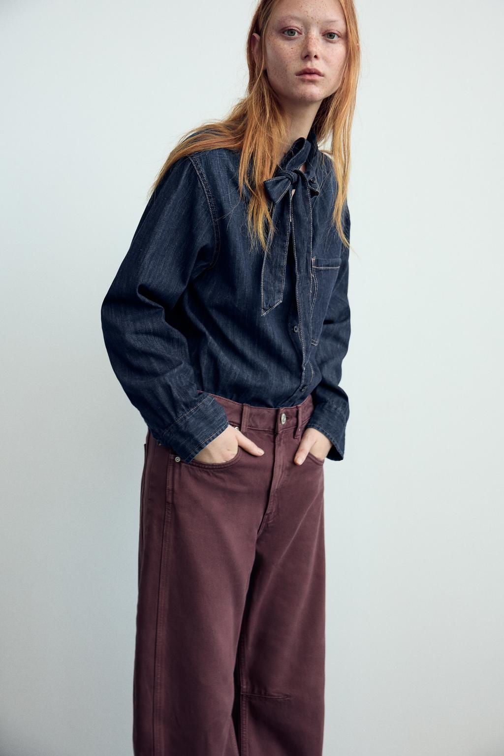 RELAXED BALLOON MID-WAIST TRF JEANS - Zara фото 27