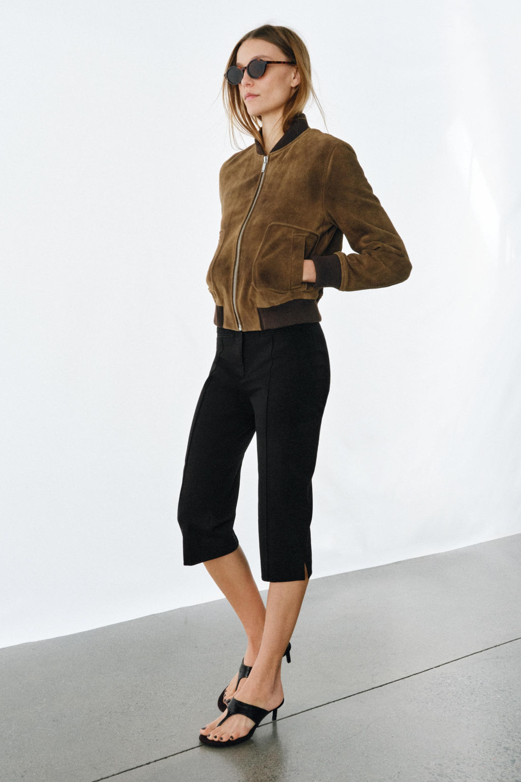 100% SUEDE LEATHER BOMBER JACKET ZW COLLECTION LIMITED EDITION - Zara фото 20