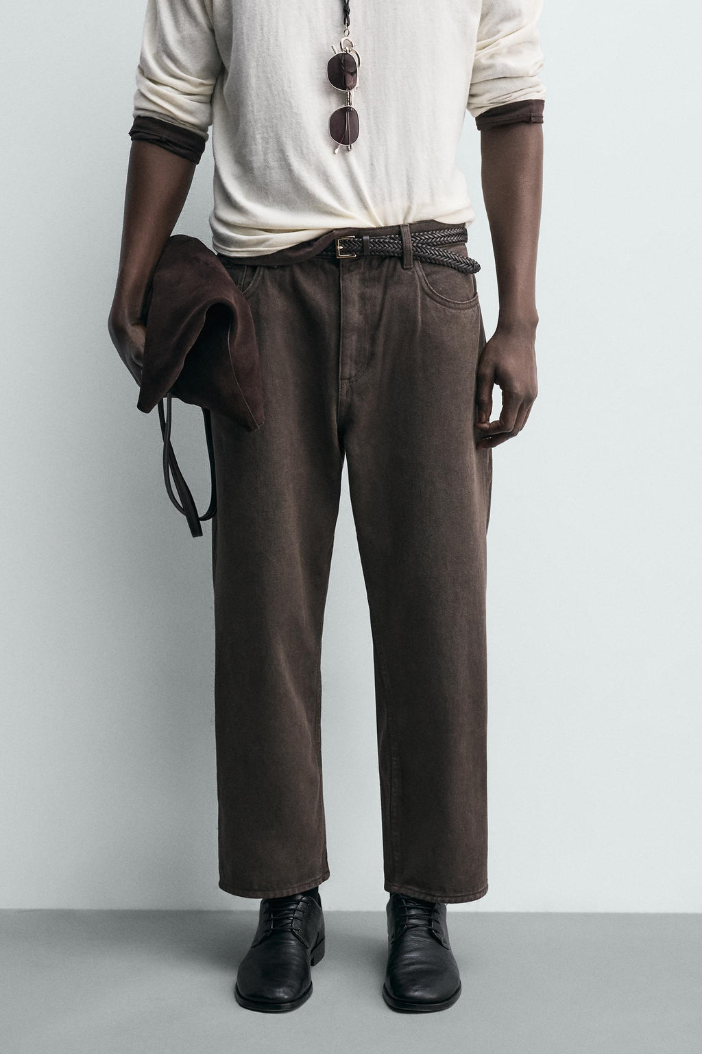 TAPERED WIDE-LEG JEANS - Zara фото 21