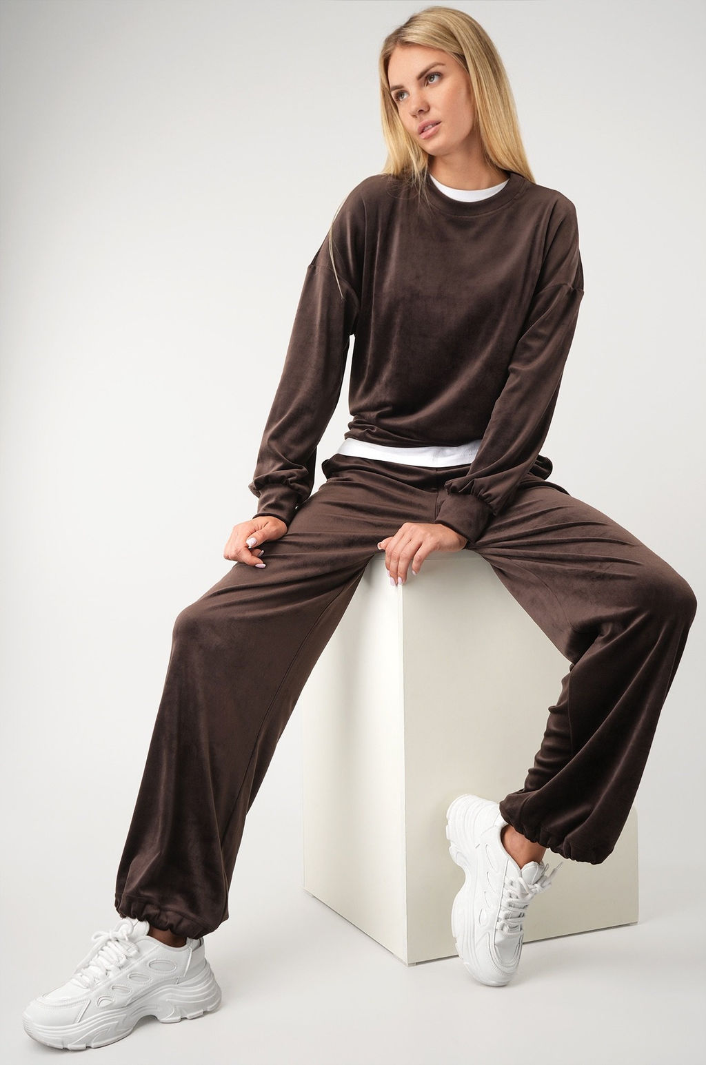 Женский велюровый костюм оверсайз Happyfox