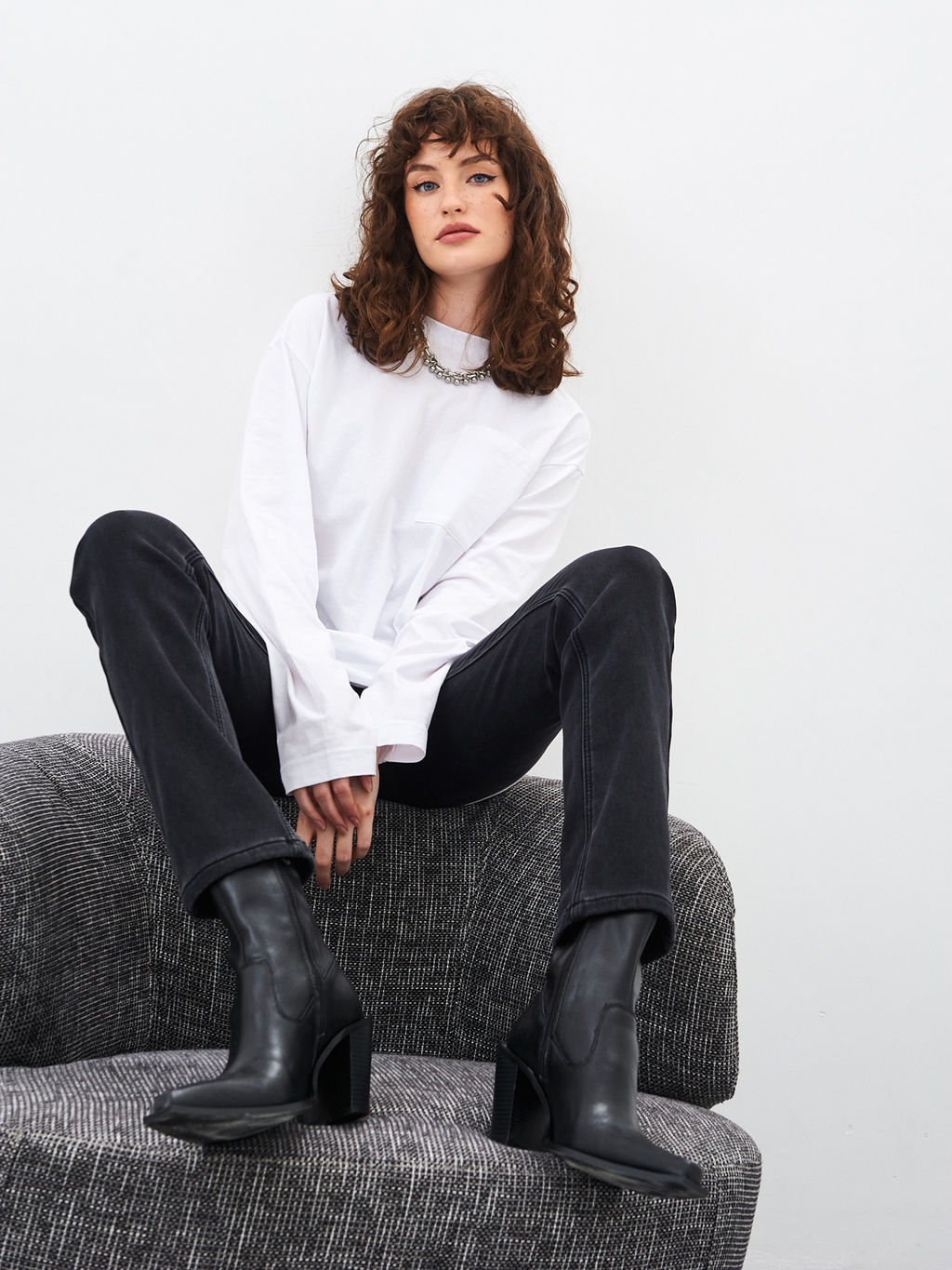 Утепленные женские джинсы широкого кроя на флисе - Mossmore фото 18