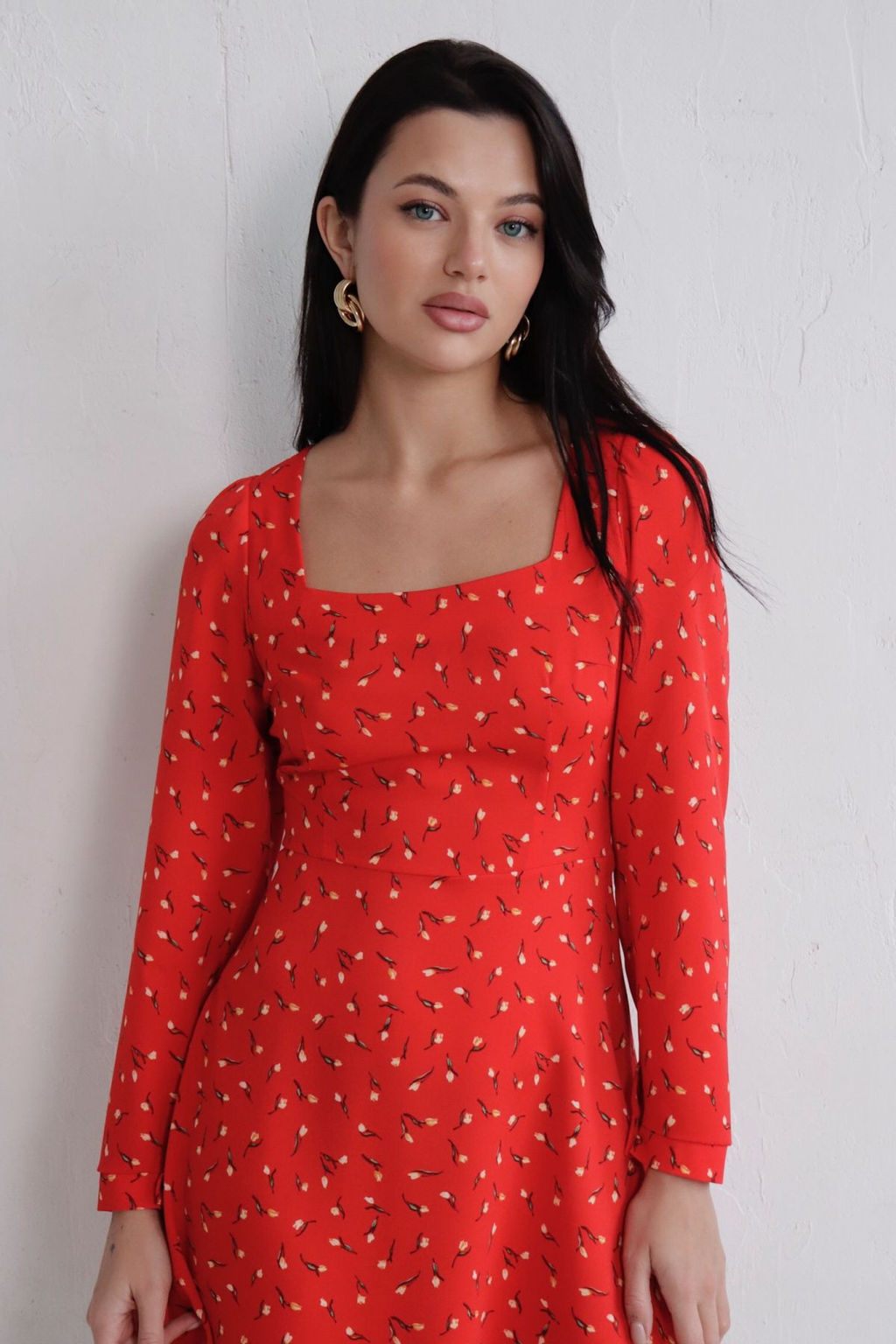 Платье с вырезом каре отрезное по талии - Martichelli фото 76