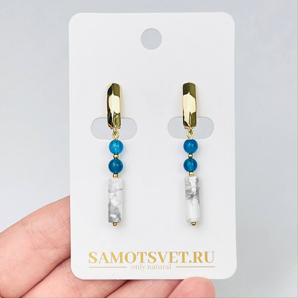 Серьги из Говлита и Апатита