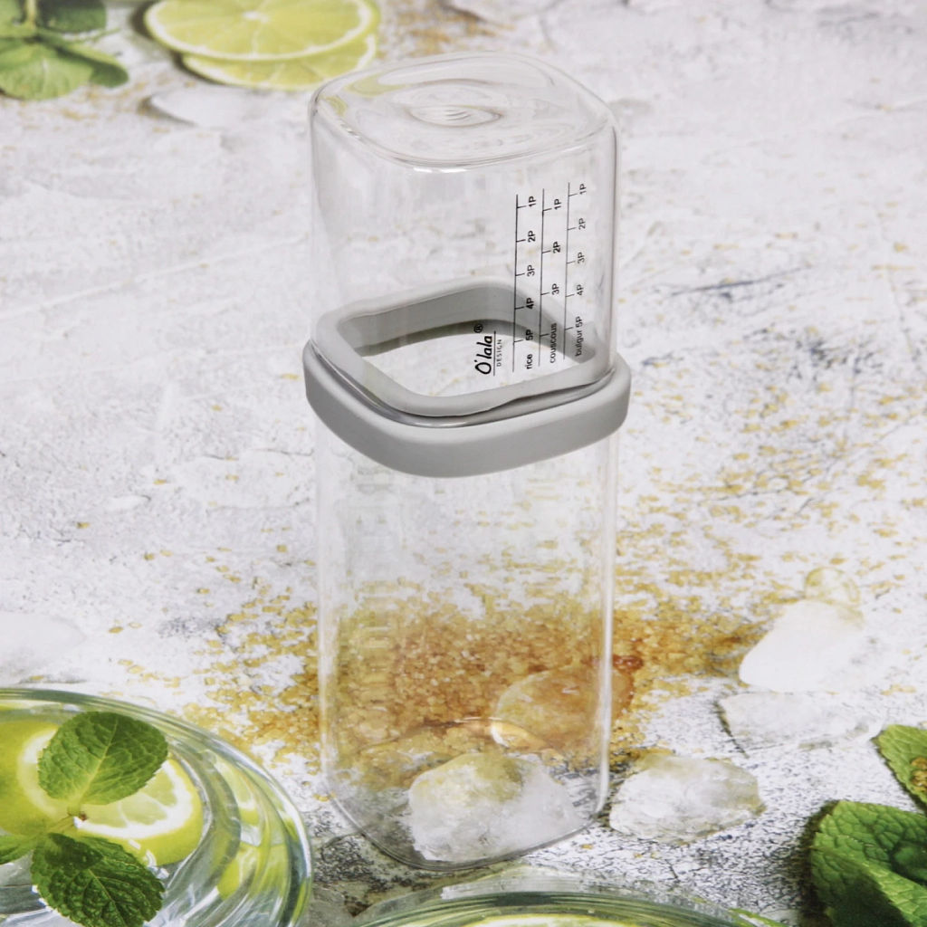 Банка для продуктов стеклянная 700мл "Olala" с мерный стаканом