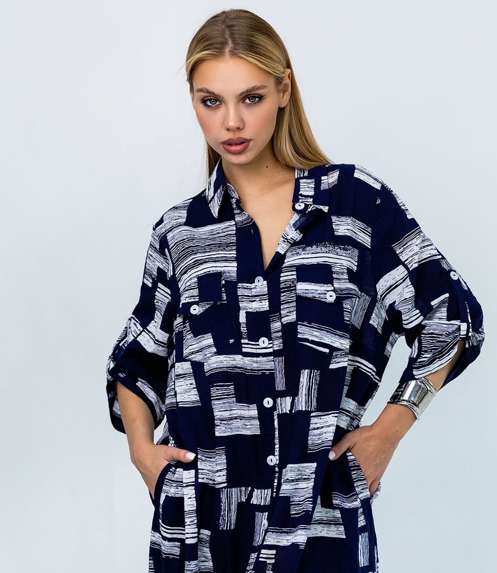 Платье #БШ2509, тёмно-синий