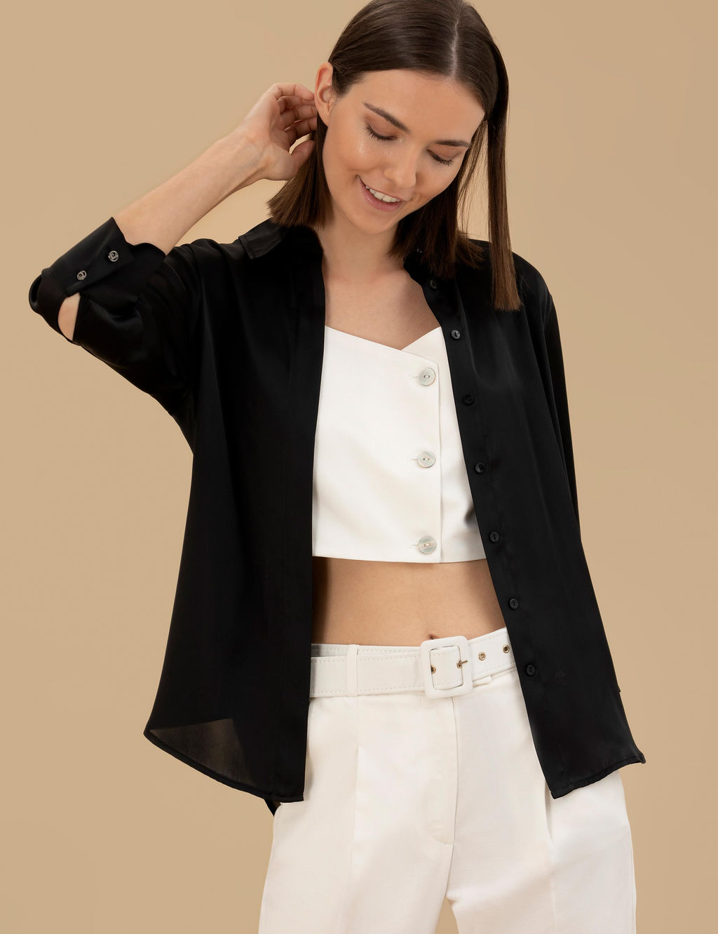 Siyah Comfort Fit Saten G_mlek - Pierre cardin фото 4