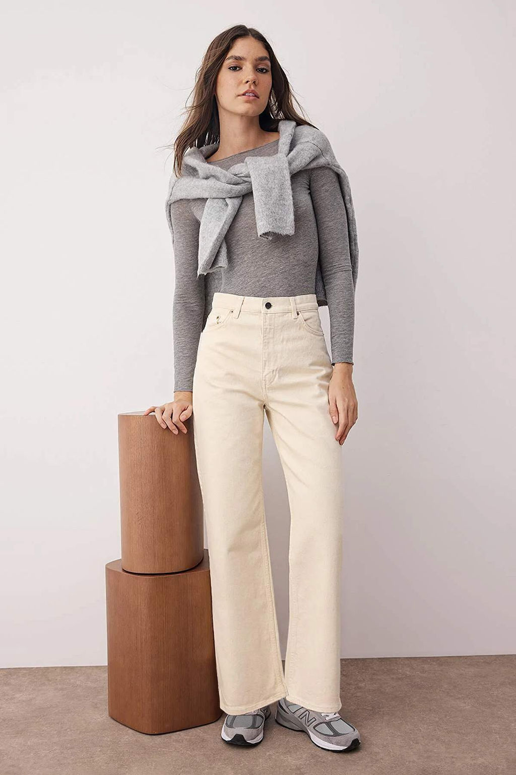Koyu Kahverengi Yuksek Bel Bilek Boy Culotte %100 Pamuklu Jeans TWOAW26JE00190 - Trendyolmilla фото 17