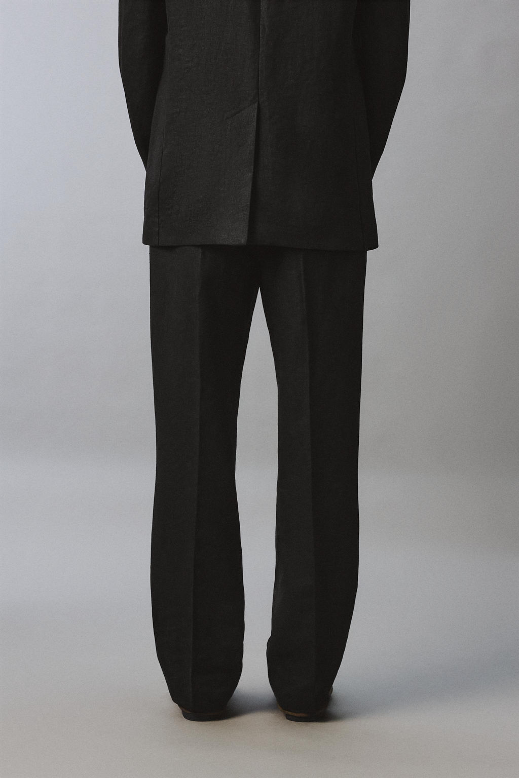 PANTAL?N TRAJE TWILL 100% LINO AARON LEVINE X ZARA / Negro  фото 3
