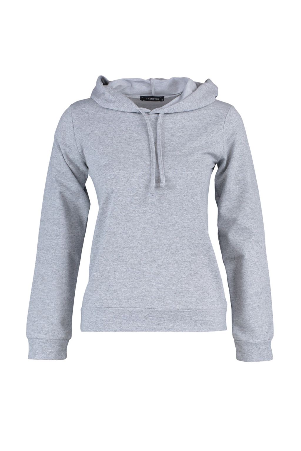 Gri Basic Kapusonlu Ince Orme Sweatshirt TWOAW20SW0059 - Trendyolmilla фото 7