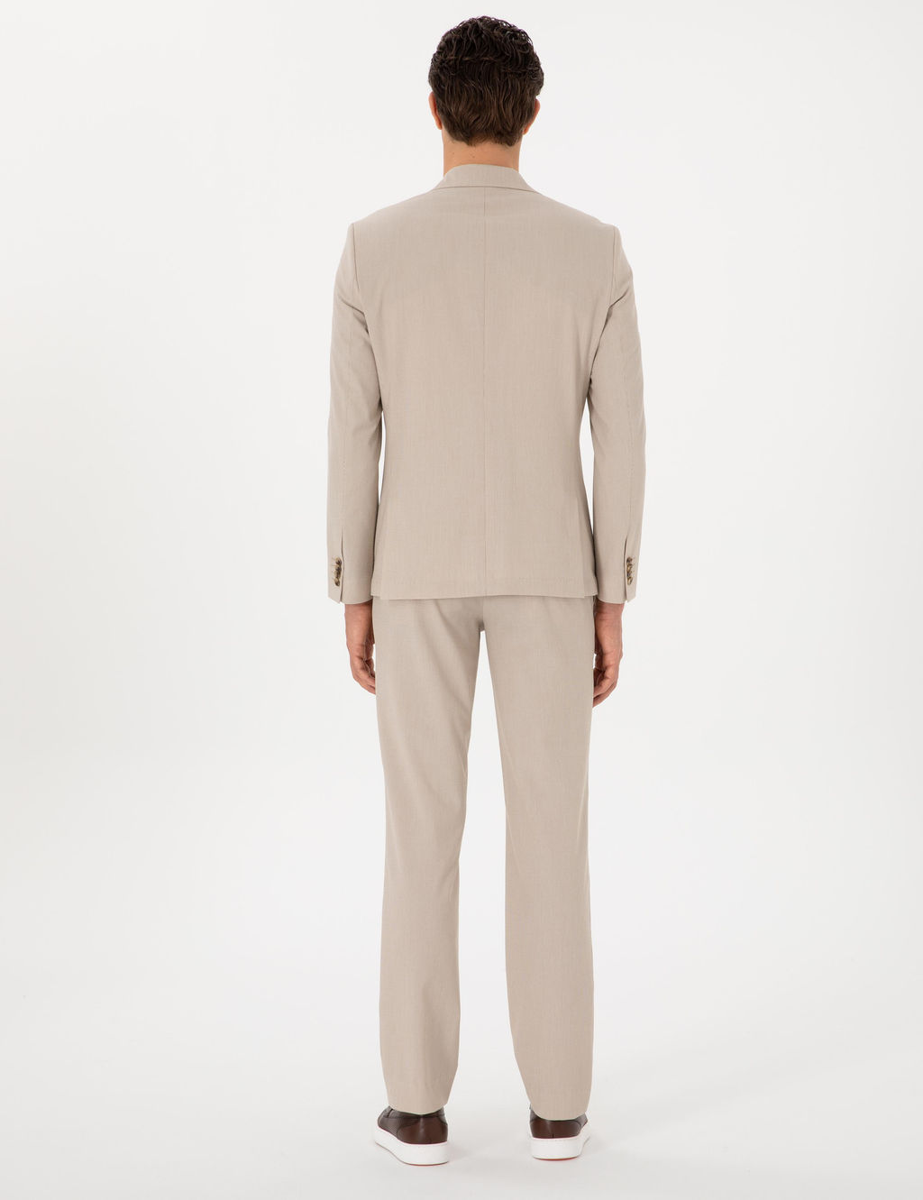 Bej Slim Fit Tak_m Elbise - Cacharel фото 5