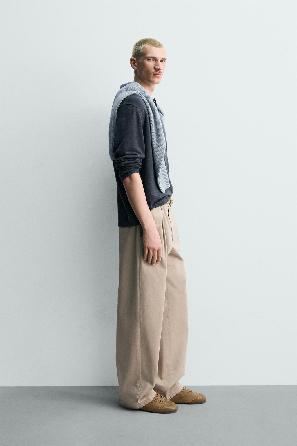 JERSEY CUELLO PANADERO LINO - LANA / ?ndigo oscuro - Zara фото 4