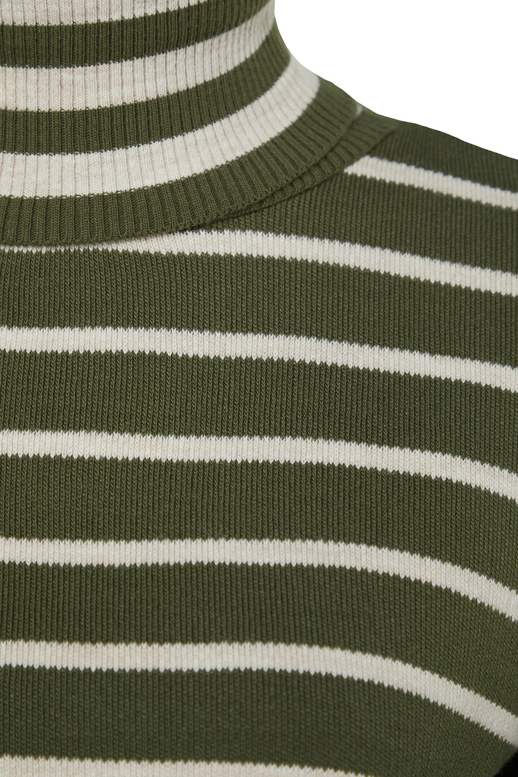 TRENDYOLMILLA Haki Cizgili Crop Triko Kazak TWOAW24KZ00627