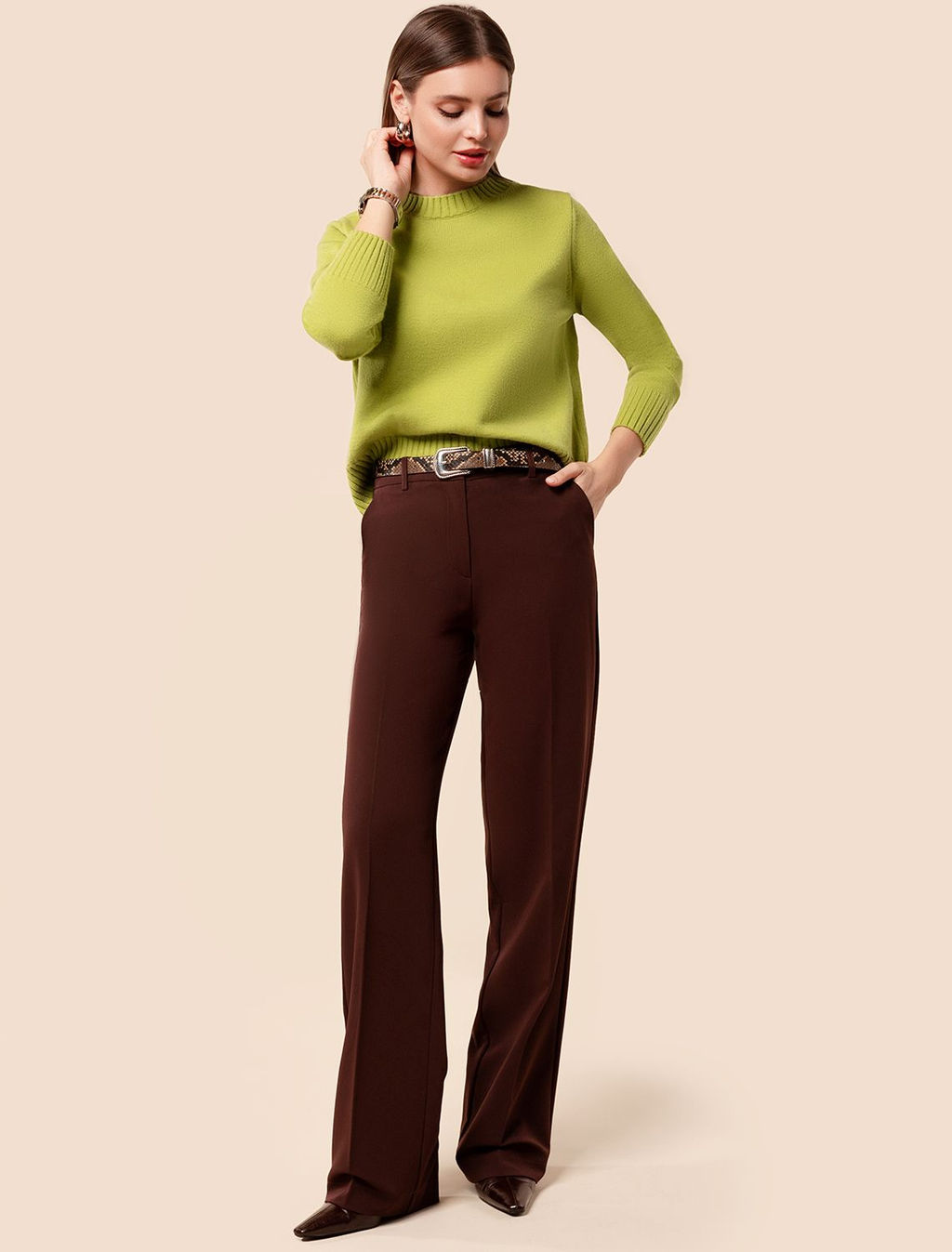 VILATTE / Укороченный джемпер из пряжи с кашемиром  фото 5