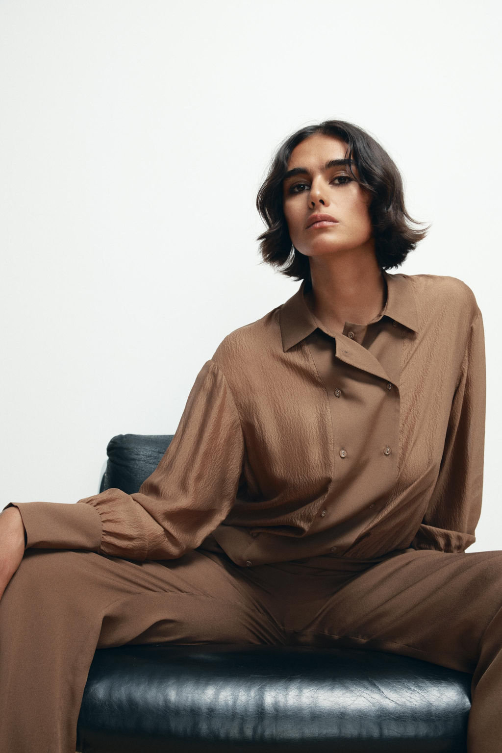 100% SILK DOUBLE-BREASTED SHIRT