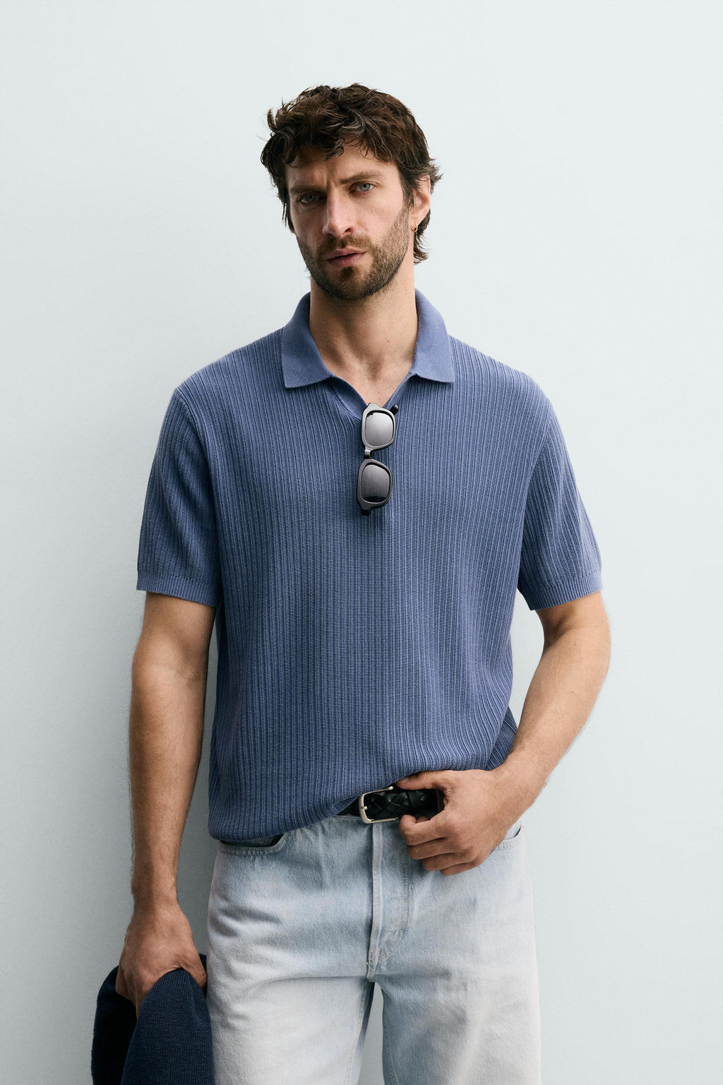 POLO PUNTO REGULAR FIT ESTRUCTURA / Celeste lavado - Zara фото 2