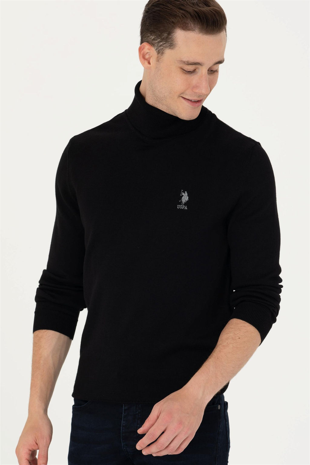 Мужской черный базовый свитер - U.s. polo assn фото 9