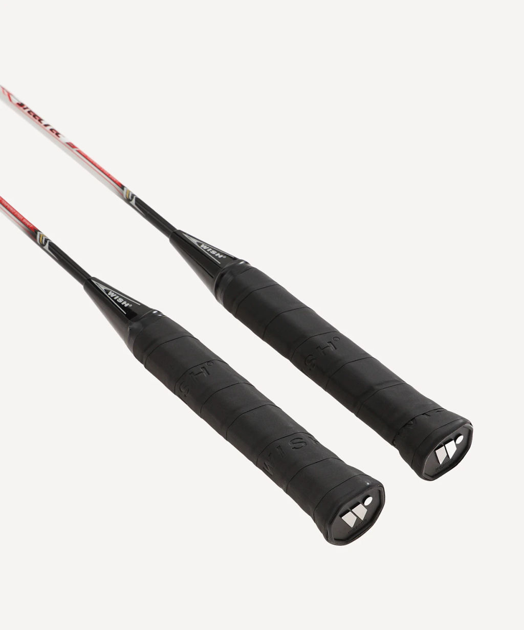 Набор для бадминтона Wish Steeltec 9 (2 ракетки), белый/красный  фото 4