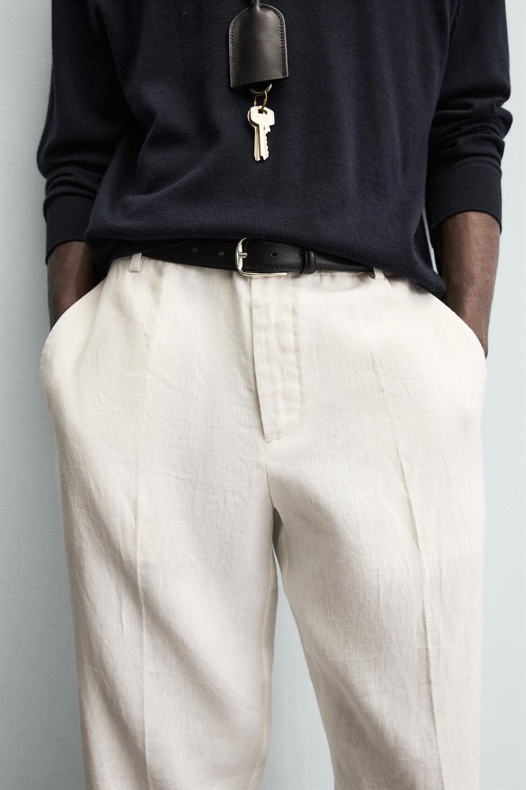 PANTAL?N REGULAR FIT 100% LINO / Blanco - Zara фото 5
