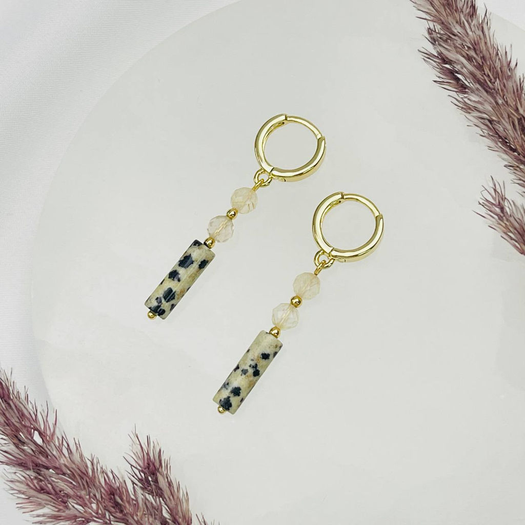 Серьги перепелиной Яшмы и Рутилового кварца - Радуга самоцветов фото 2