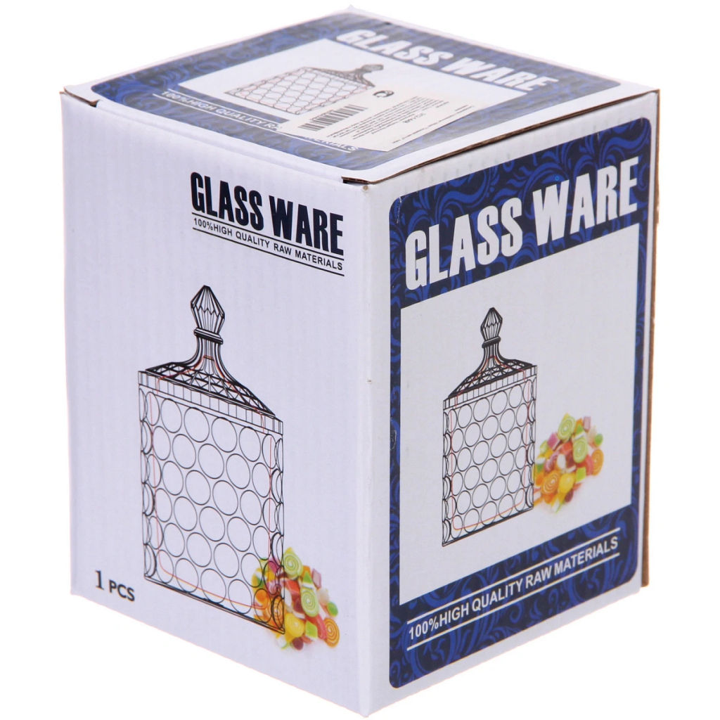 Сахарница стеклянная 350мл "Сладкая мечта" перо павлина