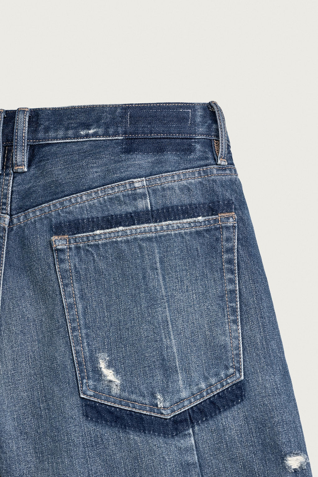 BERMUDA DENIM BAGGY FIT COSTURAS / Azul - Zara фото 6