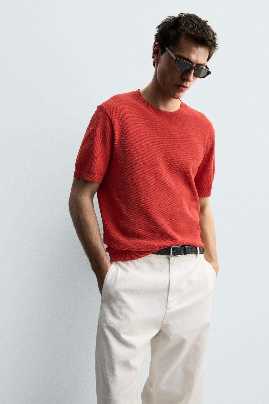 CAMISETA PUNTO RELAXED FIT / Rojo