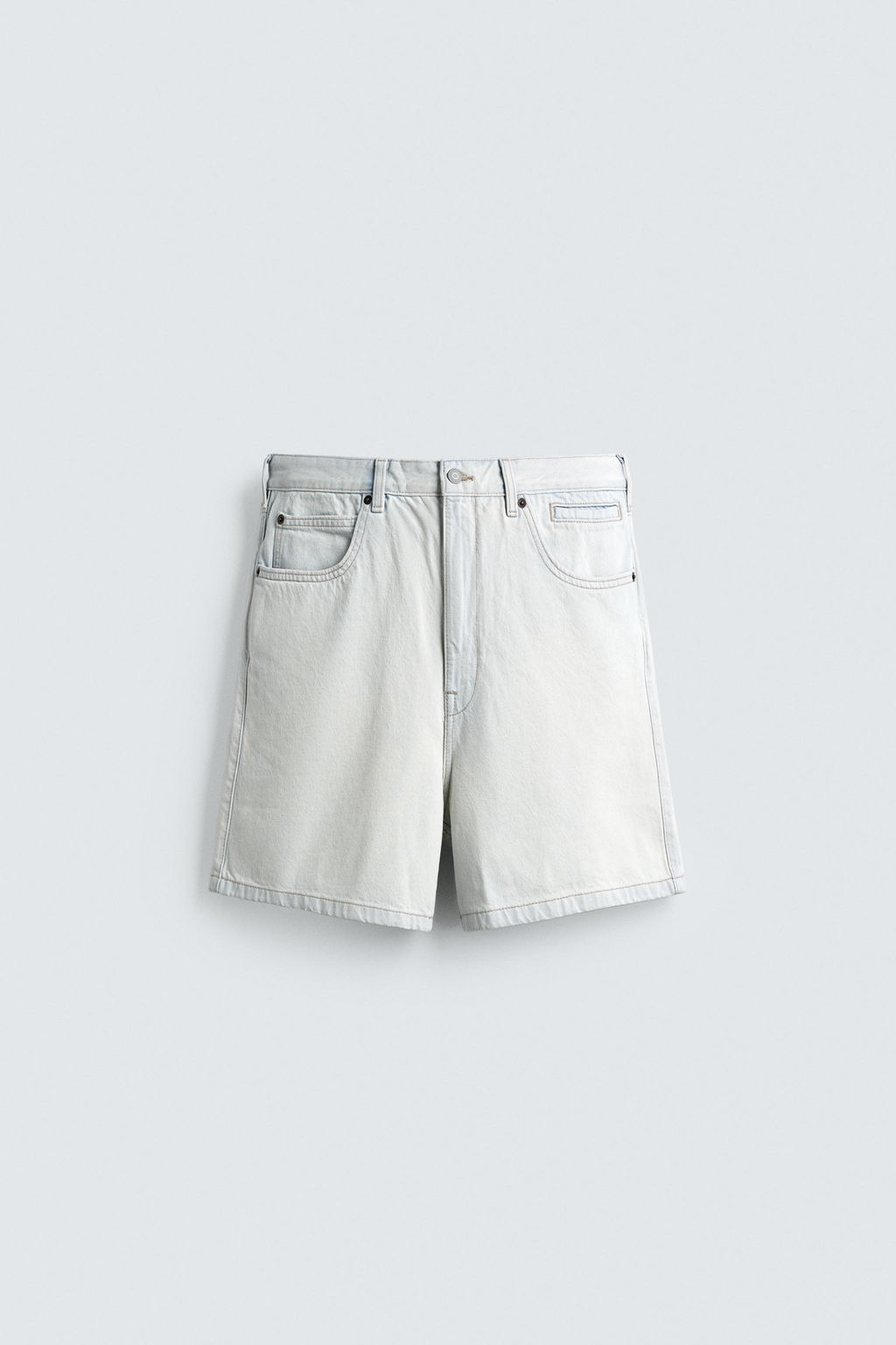 REGULAR FIT DENIM SHORTS - Zara фото 6