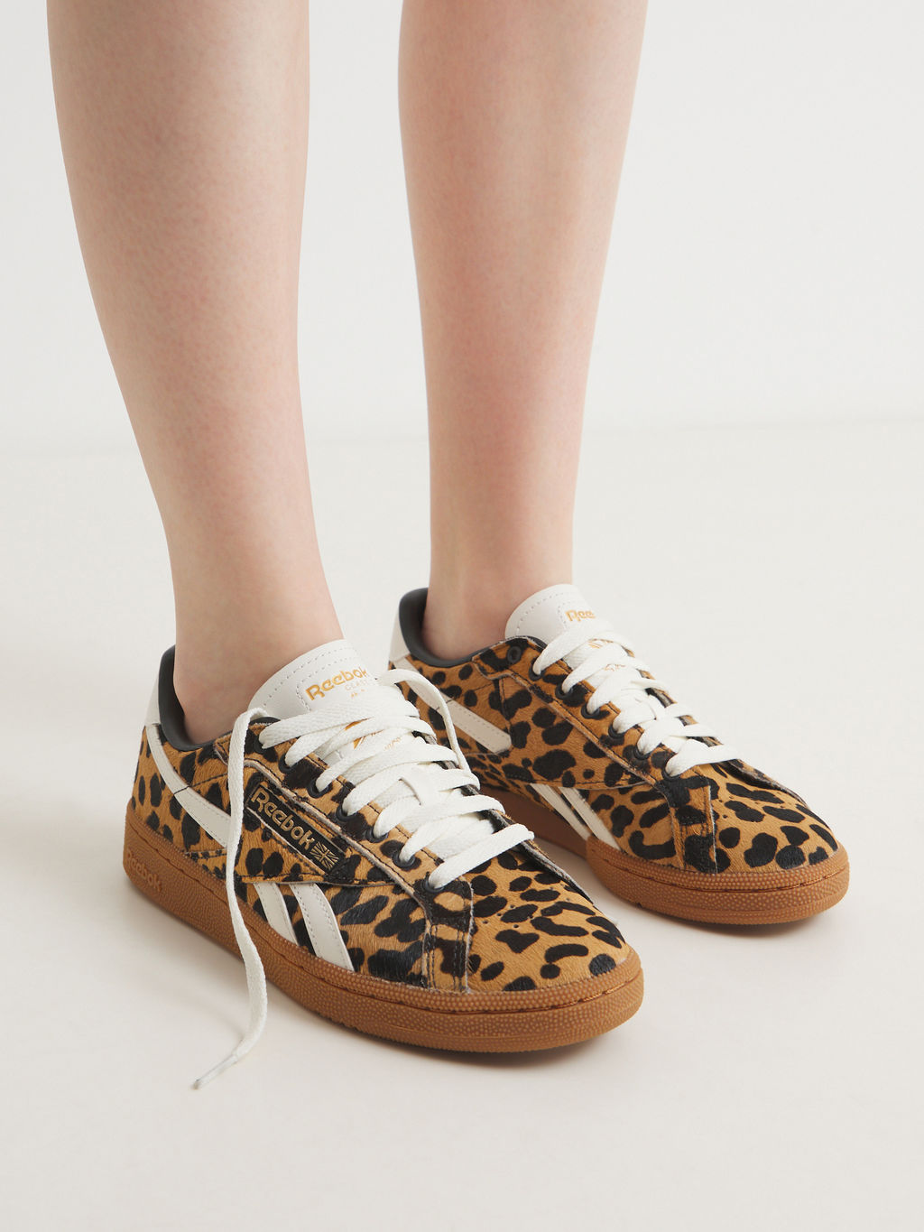 Женские кеды REEBOK CLUB C GROUNDS UK Артикул 4493683, леопардовый принт