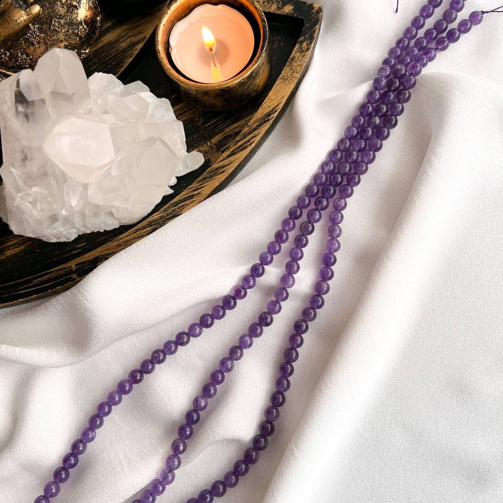 Бусины для украшений из кварцевого Аметиста