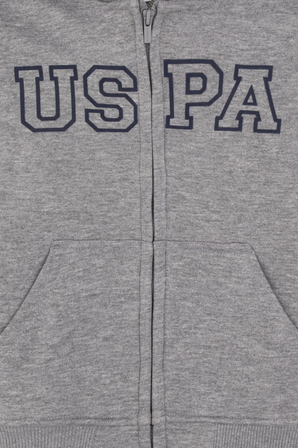 Erkek _ocuk Gri Melanj Fermuarl_ Kap__onlu Sweatshirt - U.s. polo assn фото 3