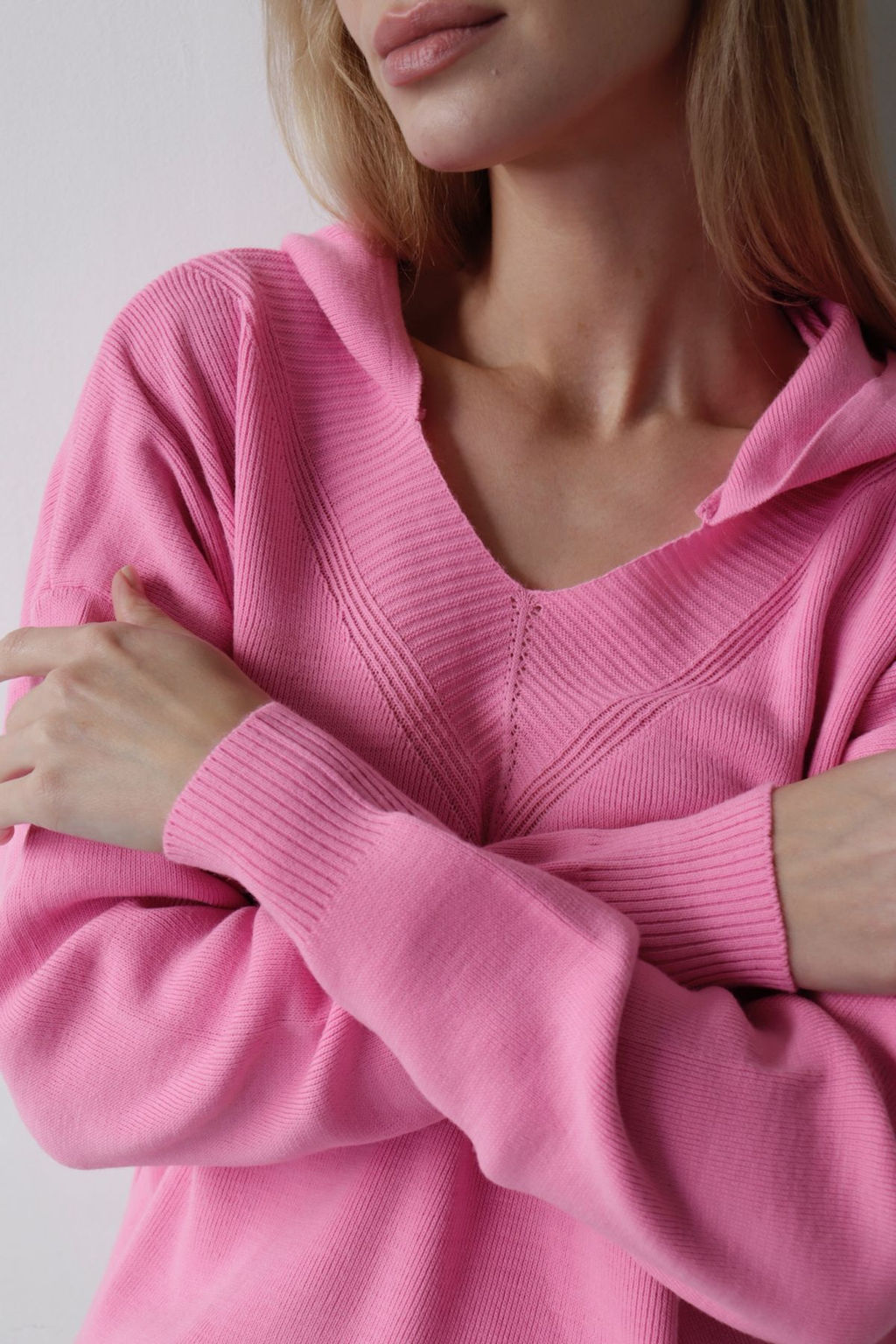 10669 Пуловер с капюшоном розовый - Martichelli фото 13