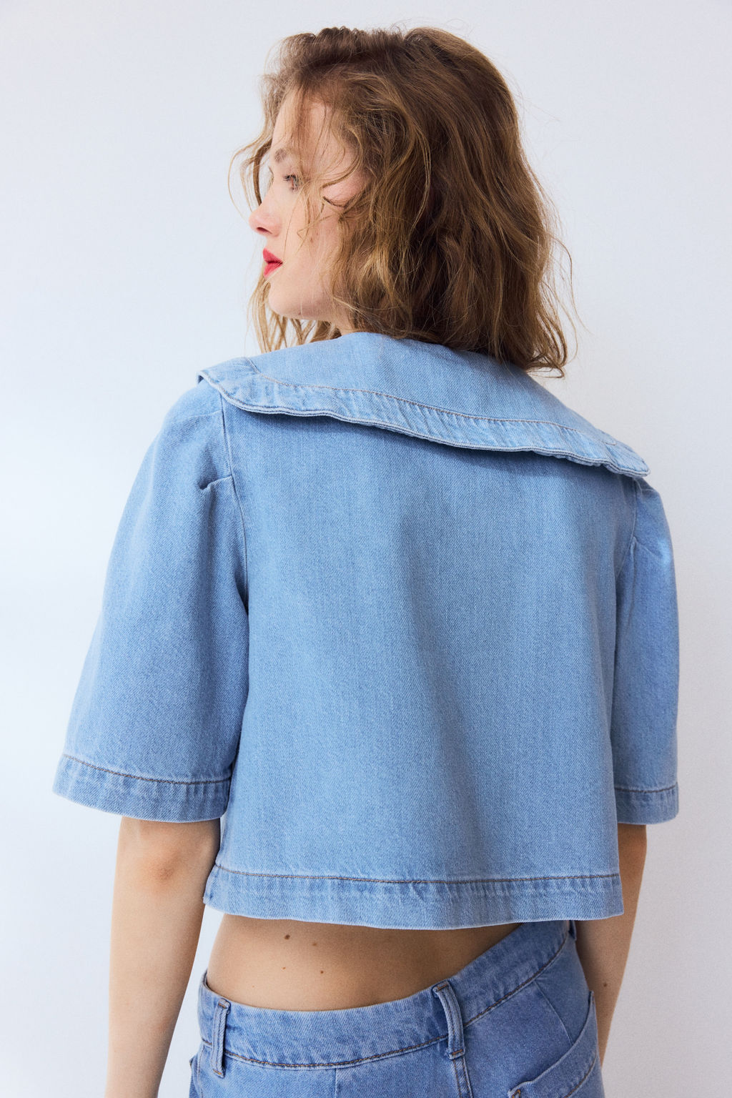 Blusa denim con cuello Peter Pan - H&m фото 6