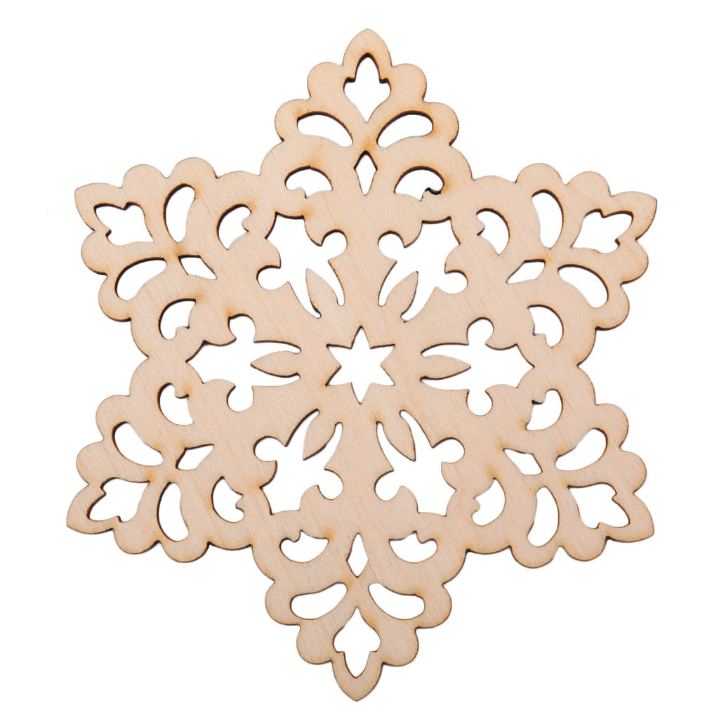 Заготовка для декорирования Mr. Carving ВД-1201 Подвеска новогодняя фанера 0.3 см Снежинка №2 (8х9см.)  фото 2