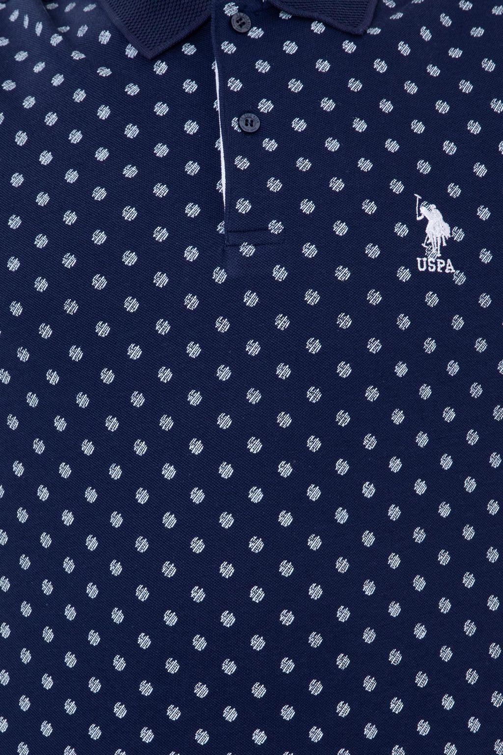 U. S. Polo Assn Мужская темно-синяя футболка с воротником-поло - U.s. polo assn фото 6