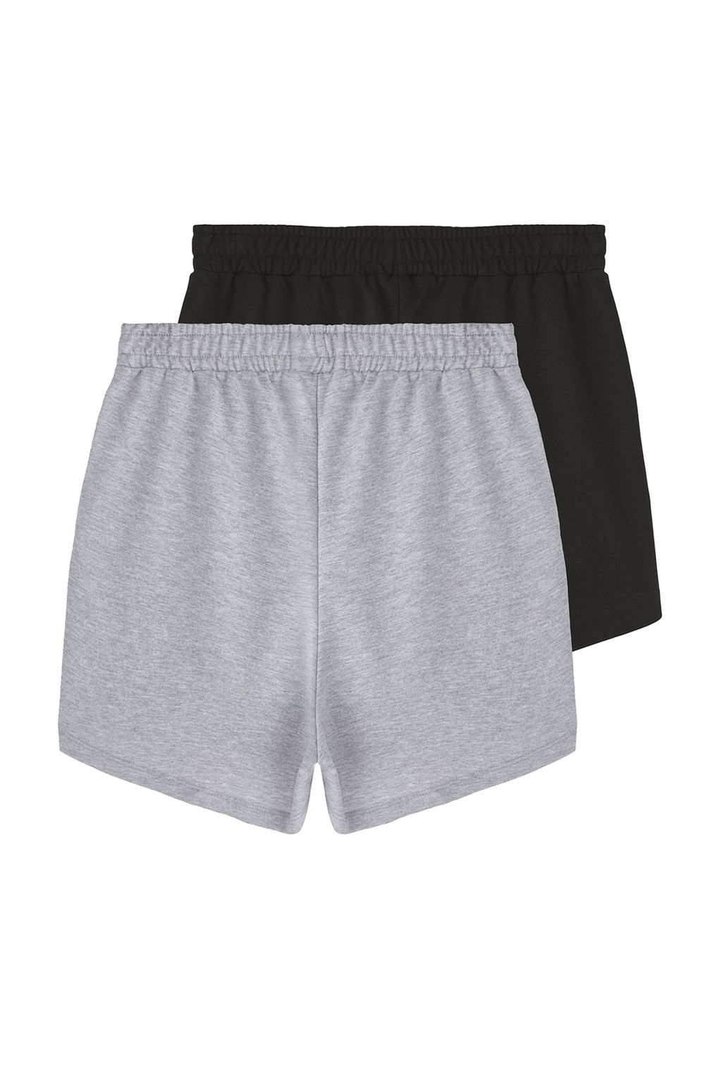 Gri Melanj- Siyah 2Li Paket Relaxed/Rahat Kal?p K?sa Esnek Orme Sort & Bermuda TWOSS25SR00084