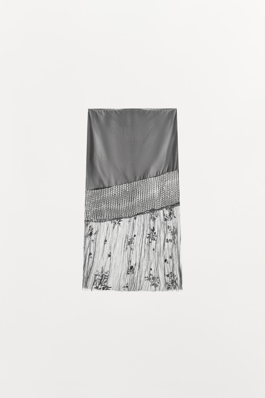 FALDA MIDI COMBINADA LENTEJUELAS / Grises - Zara фото 5