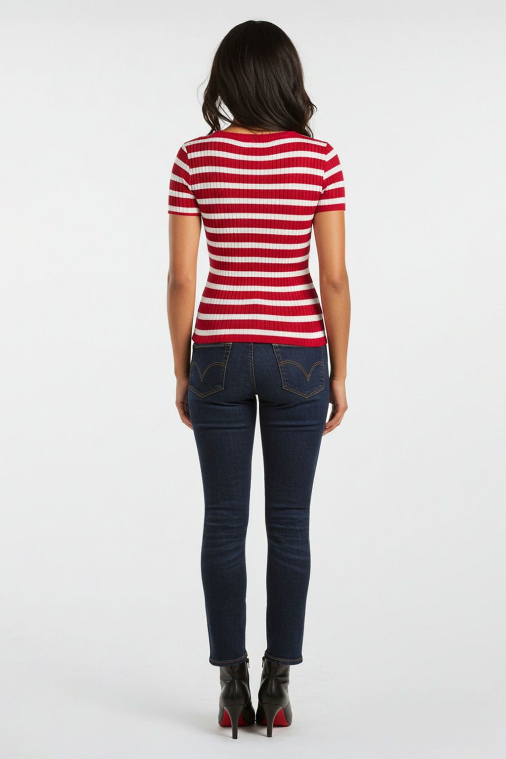 Trendyolmilla Fusya Basic Cizgili Triko Kazak TWOSS20KZ0075 фото 13