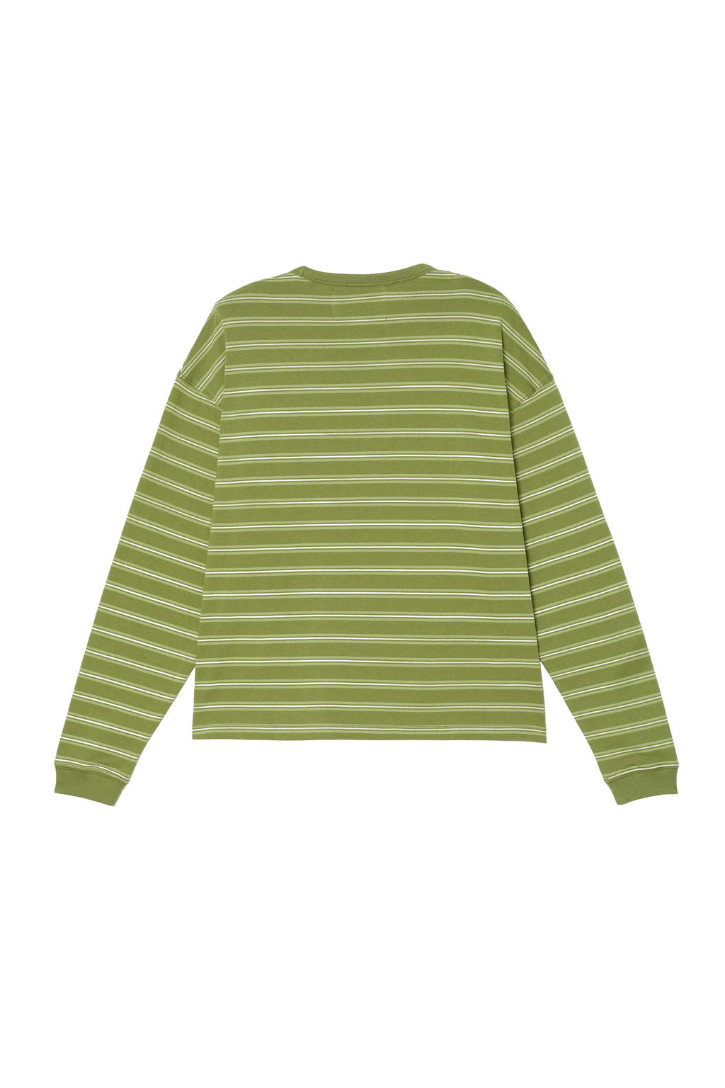 CAMISETA RAYAS BOLSILLO BORDADOS / Verdes