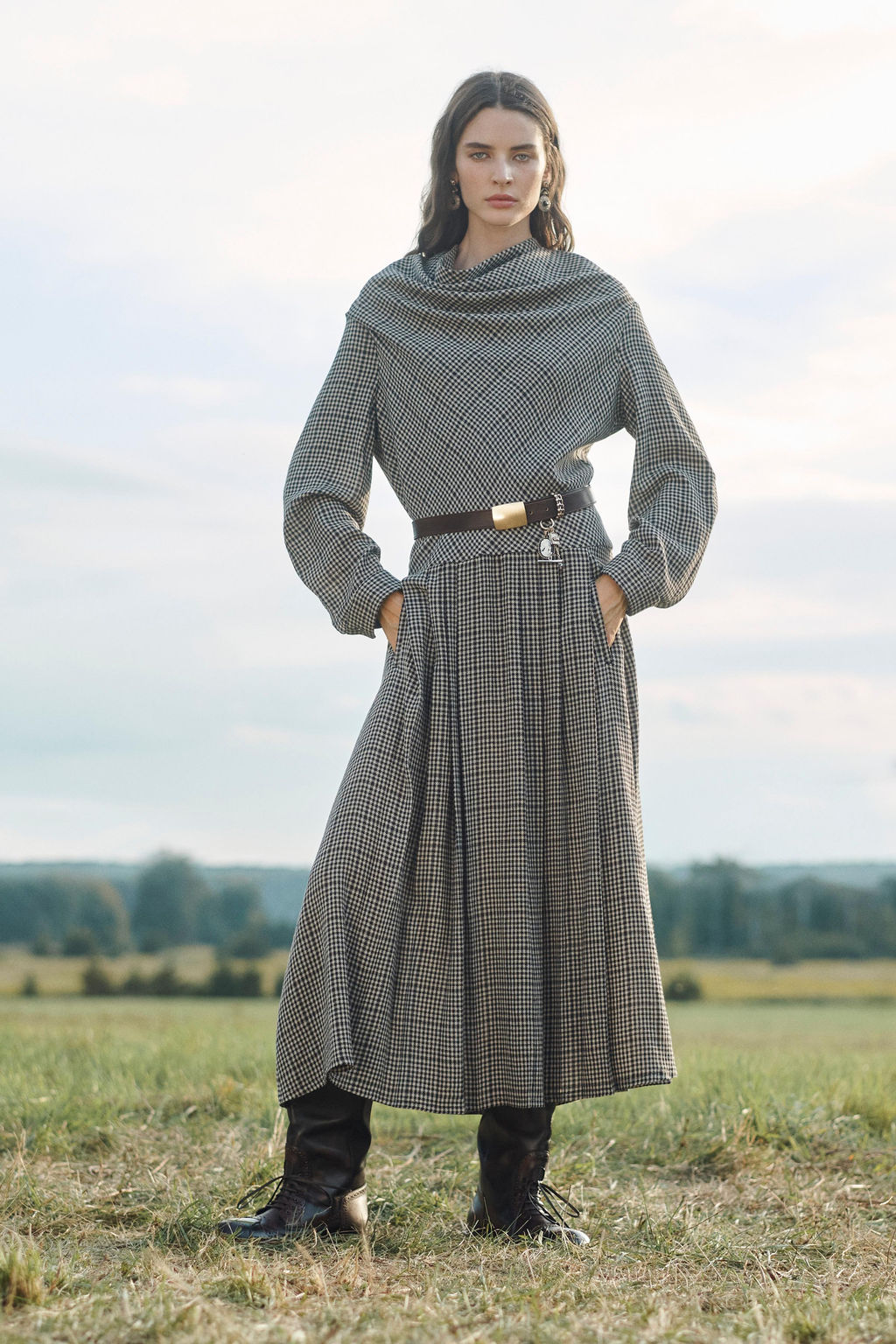 LIMITED EDITION CHECKED DRESS WITH BOX PLEATS - Zara фото 2