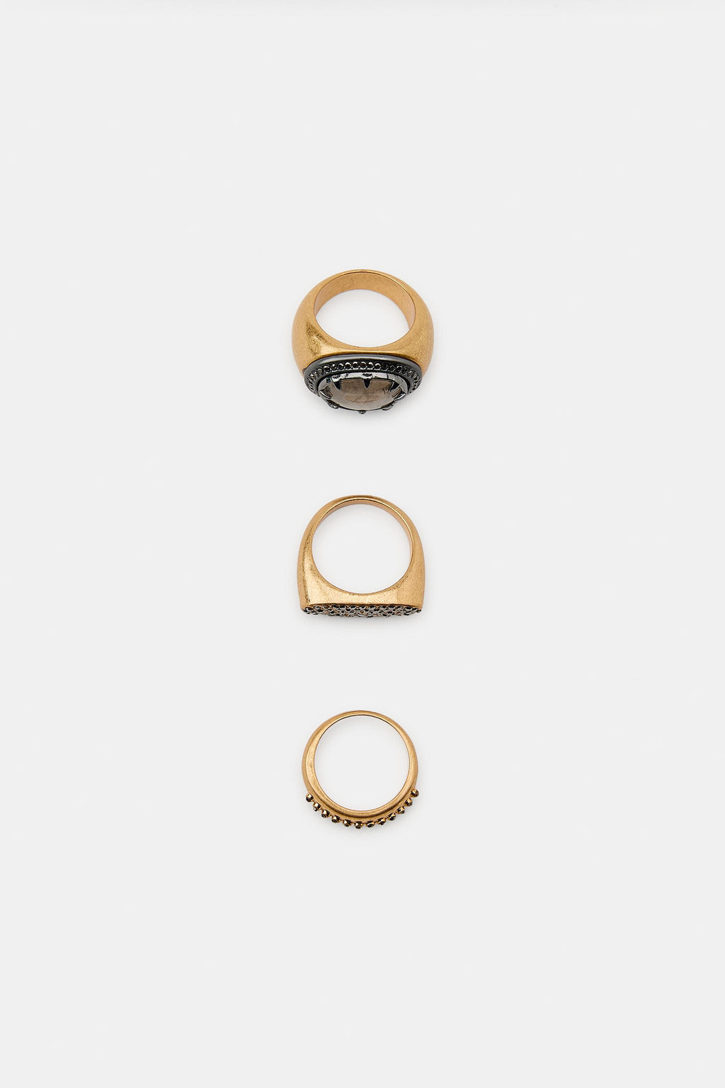 PACK OF 3 STONE AND SHIMMER RINGS - Zara фото 2