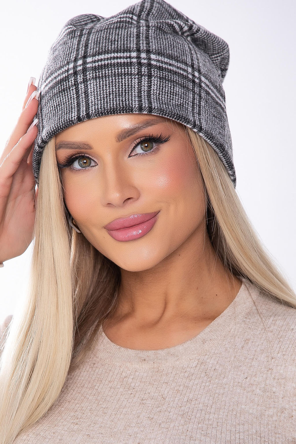 Комплект шапка и снуд (клетка) ШС14 - Lt collection фото 4