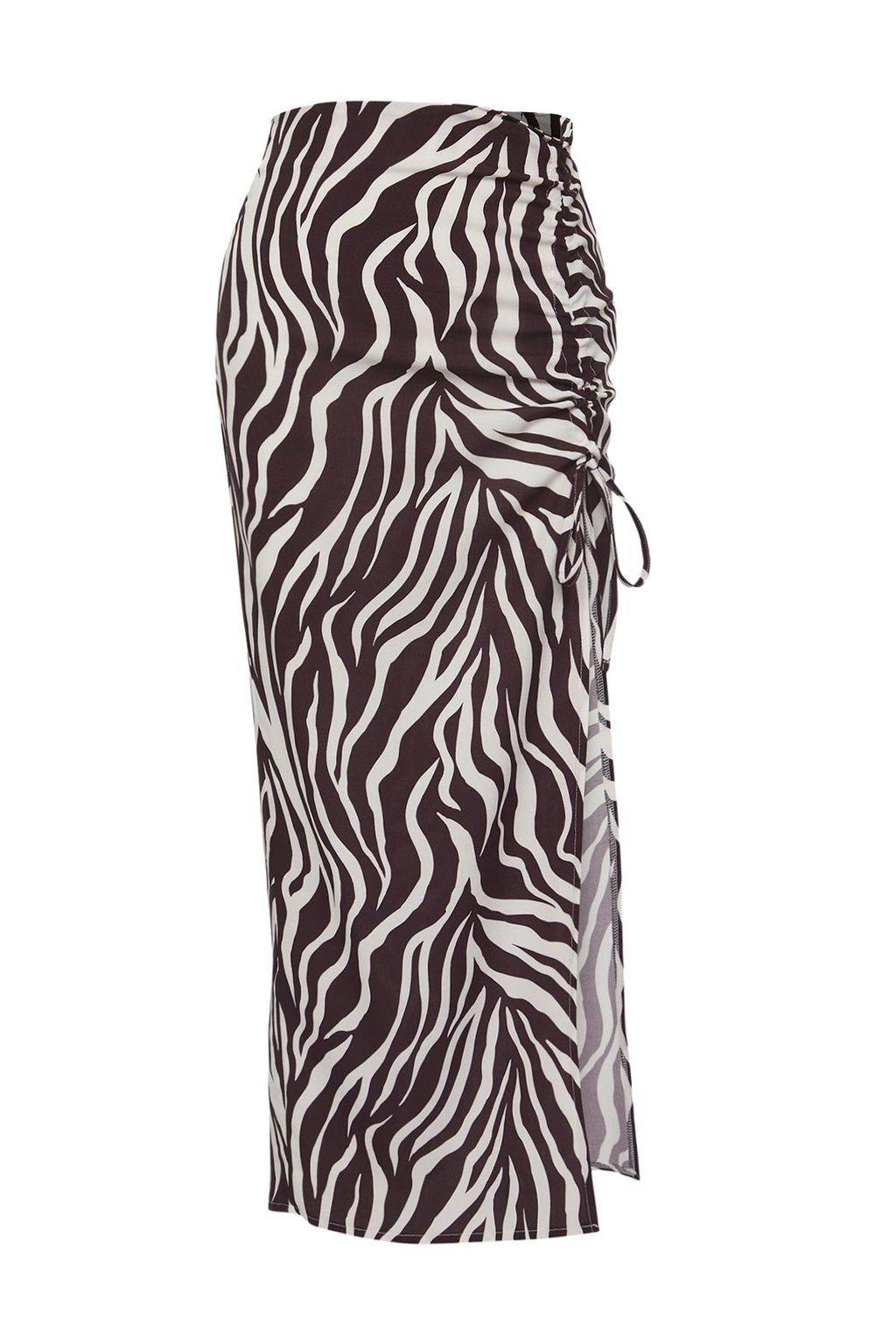Trendyolmilla Zebra Desenli Dokuma Drapleli Plaj Etek TBESS25ET00014  фото 5