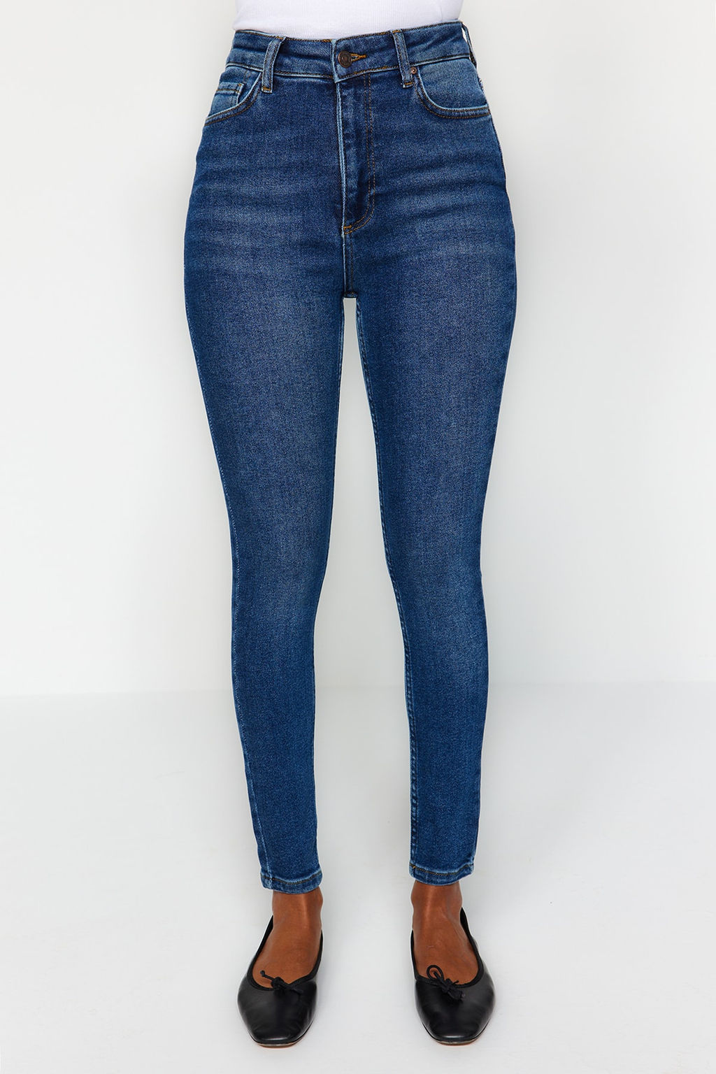 TRENDYOLMILLA Lacivert Yuksek Bel Skinny Jeans TWOAW24JE00068  фото 7