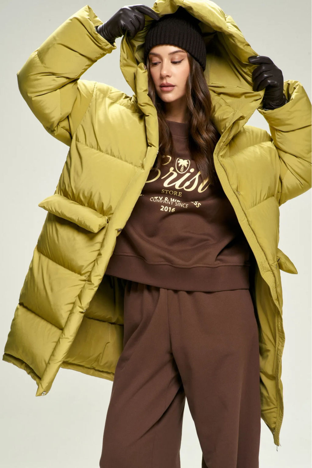 Пуховик удлиненный Olive - Erist store фото 3