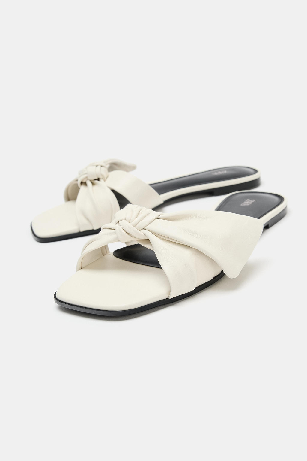 SANDALIA PLANA LAZO PIEL / Blanco Crudo - Zara фото 4