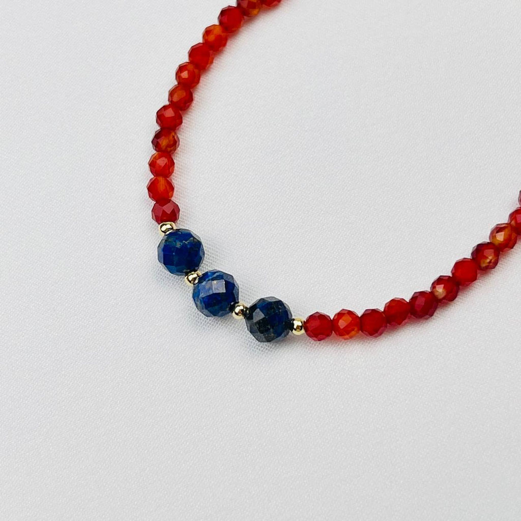 Браслет из Сердолика и Лазурита 16 см +