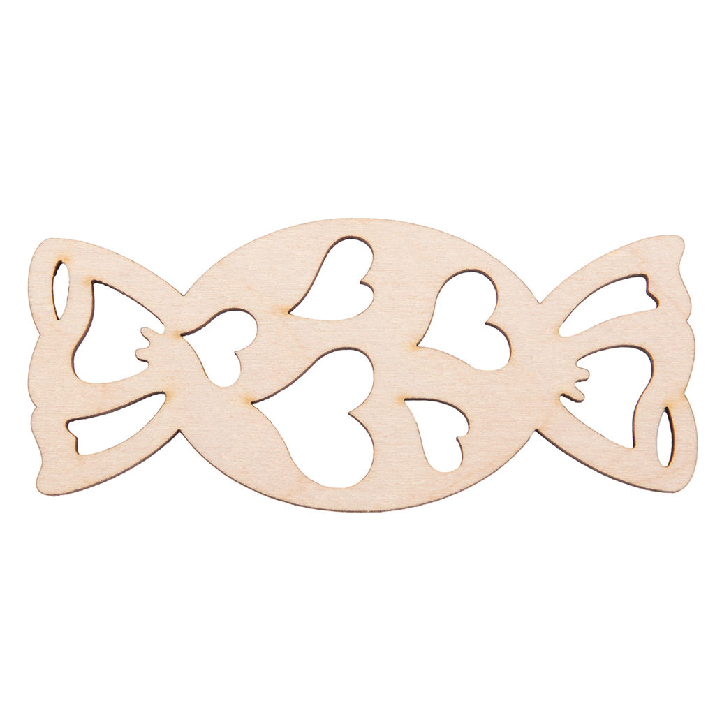 Заготовка для декорирования Mr. Carving ВД-1198 Подвеска фанера 4 х 9 х 0.3 см Конфетка резная №2 (4х9см.) фото 2