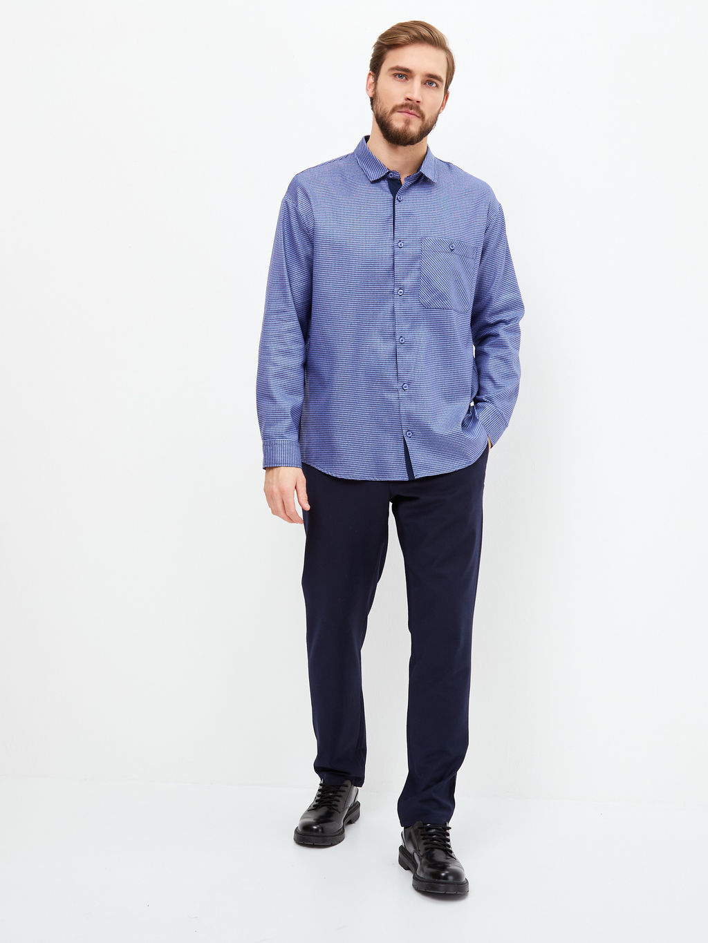 Сорочка мужская длинный рукав GREG S223/111/079/P/1  фото 7